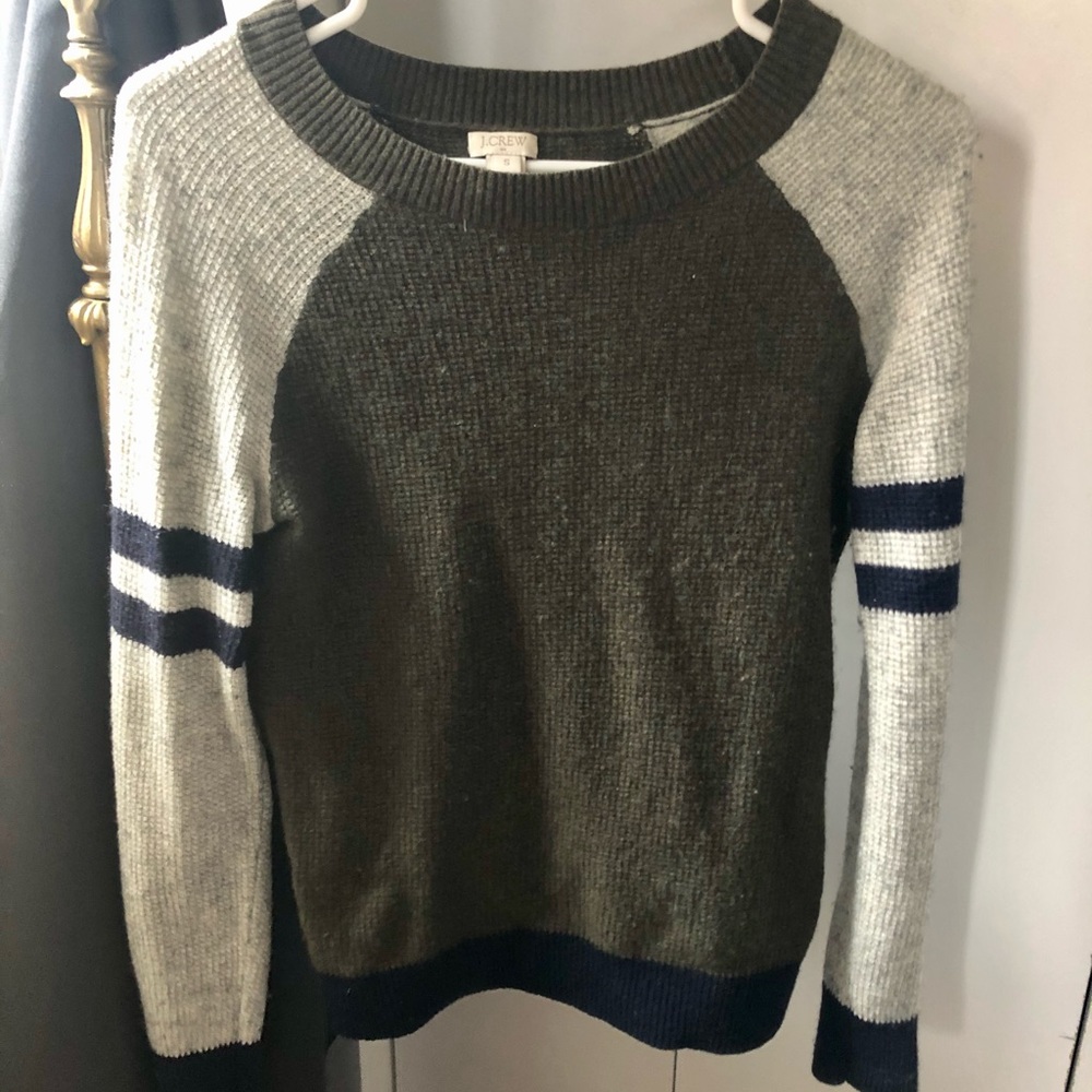JCrew Crew Neck Arm Stripe Sweater